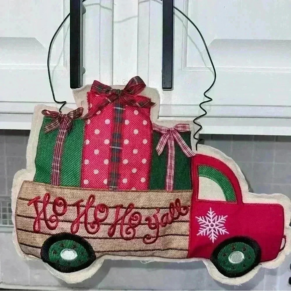 “Ho, Ho, Ho Y’all” Christmas Monogrammed Door Hanger - Picture 3 of 10